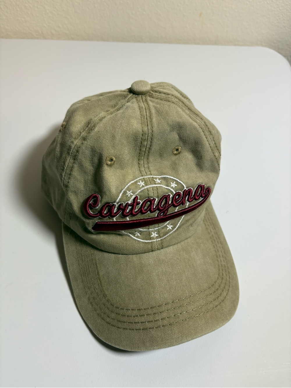 Cartagena Embroidered Baseball Cap - Olive Green